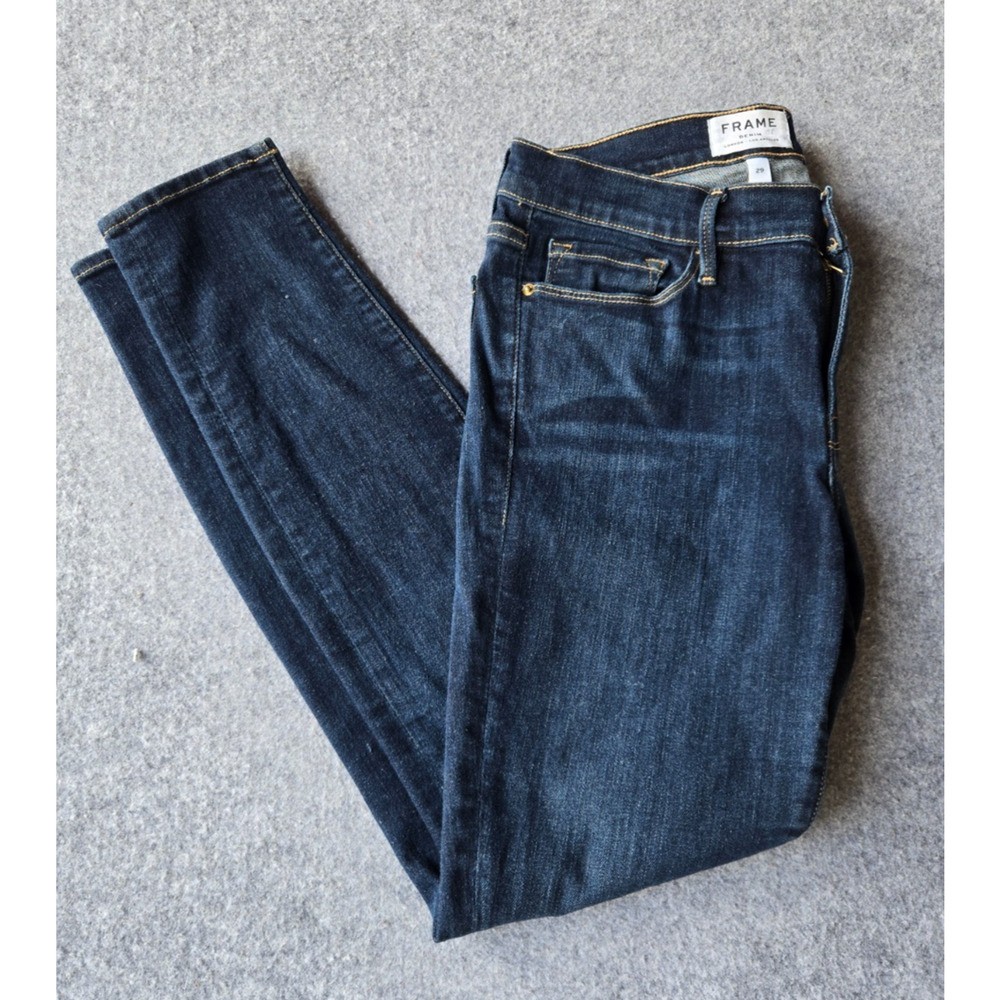 FRAME Denim Women's Jeans Le Skinny de Jeanne Dk Wash Size 29 Stretch 28 x 28.5